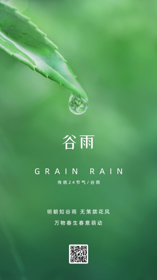 小清新谷雨节日海报模板