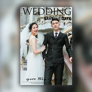高端时尚韩式杂志婚礼邀请函