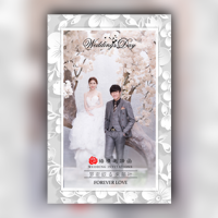 白色浪漫韩版婚礼邀请函