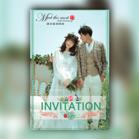 浪漫花绘清新简约风格婚礼邀请函