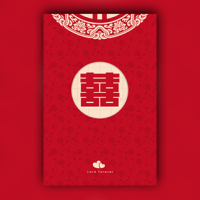 红色喜庆简约婚礼邀请函（无图）