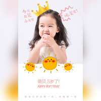 小孩萌娃生日创意邀请宝贝相册留念